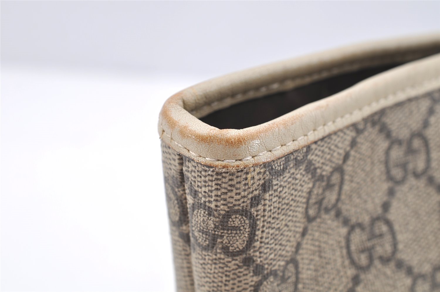 Authentic GUCCI Children's GG PVC Leather Tote Hand Bag Purse 297557 Brown 4869I