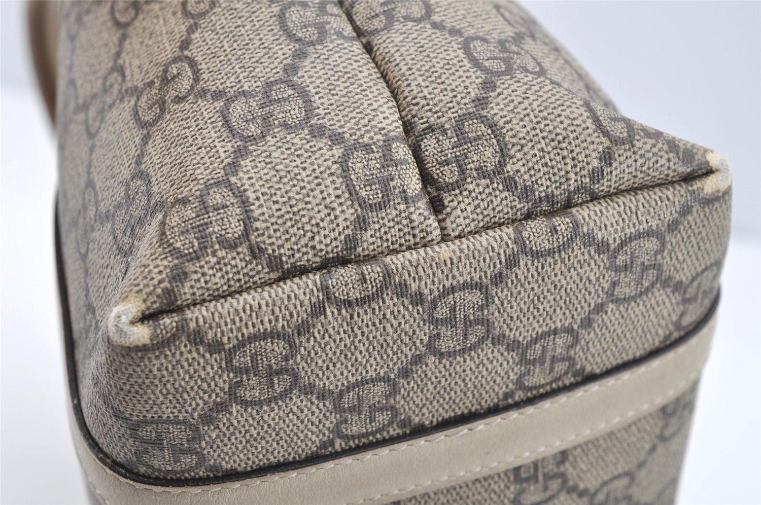 Authentic GUCCI Children's GG PVC Leather Tote Hand Bag Purse 297557 Brown 4869I