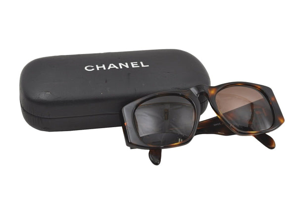 Authentic CHANEL Vintage Sunglasses CoCo Mark Plastic 01451 Brown Junk 4871I