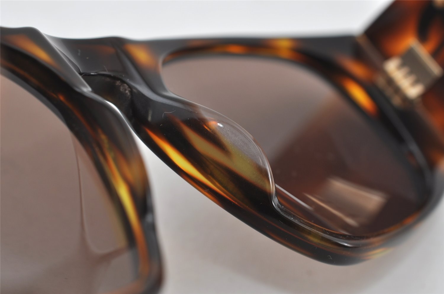 Authentic CHANEL Vintage Sunglasses CoCo Mark Plastic 01451 Brown Junk 4871I
