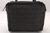 Authentic FENDI Vintage Zucchino Hand Bag Purse Canvas Leather Brown 4873I