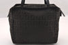Authentic FENDI Vintage Zucchino Hand Bag Purse Canvas Leather Brown 4873I