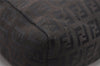 Authentic FENDI Vintage Zucchino Hand Bag Purse Canvas Leather Brown 4873I