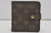 Authentic Louis Vuitton Monogram Compact Zip Bifold Wallet Purse M61667 LV 4874I