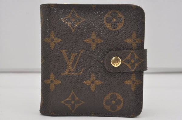 Authentic Louis Vuitton Monogram Compact Zip Bifold Wallet Purse M61667 LV 4874I