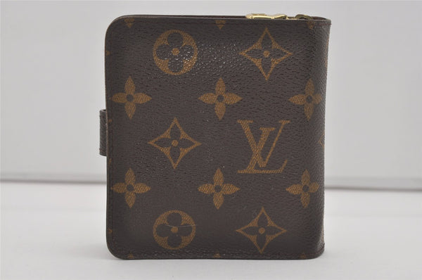 Authentic Louis Vuitton Monogram Compact Zip Bifold Wallet Purse M61667 LV 4874I