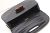 Authentic GUCCI Vintage Bamboo Shoulder Hand Bag Purse Leather Navy Blue 4875F