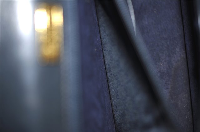 Authentic GUCCI Vintage Bamboo Shoulder Hand Bag Purse Leather Navy Blue 4875F