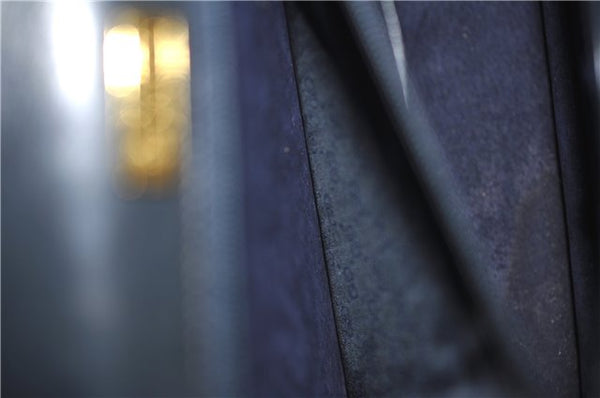 Authentic GUCCI Vintage Bamboo Shoulder Hand Bag Purse Leather Navy Blue 4875F