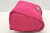 Authentic PRADA Vintage Nylon Tessuto Saffiano Leather Pouch Purse Pink 4875I