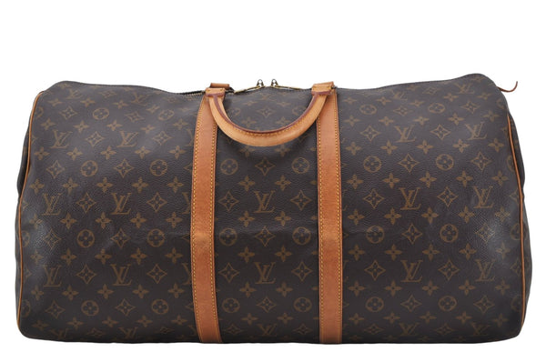 Authentic Louis Vuitton Monogram Keepall 55 Travel Boston Bag M41424 LV 4877E