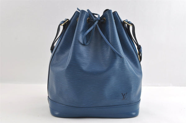 Authentic Louis Vuitton Epi Noe Shoulder Drawstring Bag Blue M44005 LV 4878I