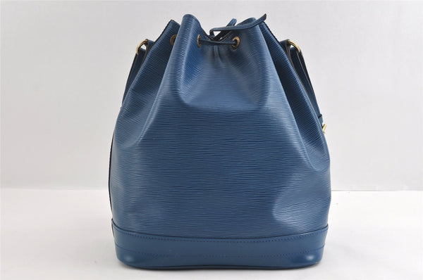 Authentic Louis Vuitton Epi Noe Shoulder Drawstring Bag Blue M44005 LV 4878I