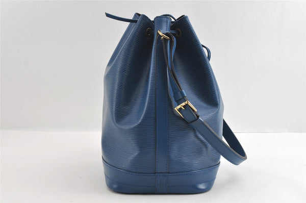Authentic Louis Vuitton Epi Noe Shoulder Drawstring Bag Blue M44005 LV 4878I