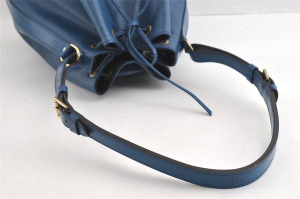 Authentic Louis Vuitton Epi Noe Shoulder Drawstring Bag Blue M44005 LV 4878I