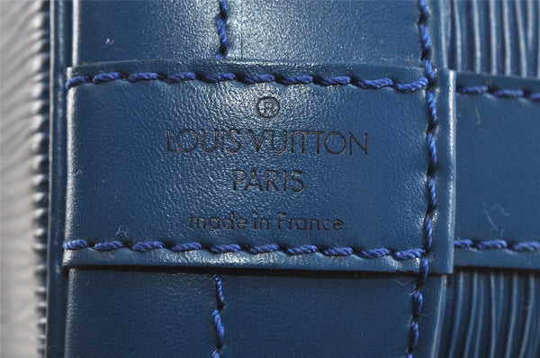 Authentic Louis Vuitton Epi Noe Shoulder Drawstring Bag Blue M44005 LV 4878I