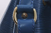 Authentic Louis Vuitton Epi Noe Shoulder Drawstring Bag Blue M44005 LV 4878I