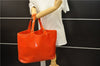 Auth Louis Vuitton Epi Plage Lagoon Bay Tote Bag Clear Orange M92264 LV 4881D