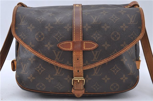 Auth Louis Vuitton Monogram Saumur 30 Shoulder Cross Body Bag M42256 LV 4882D