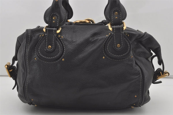 Authentic Chloe Paddington Vintage Leather Shoulder Hand Bag Purse Black 4882I