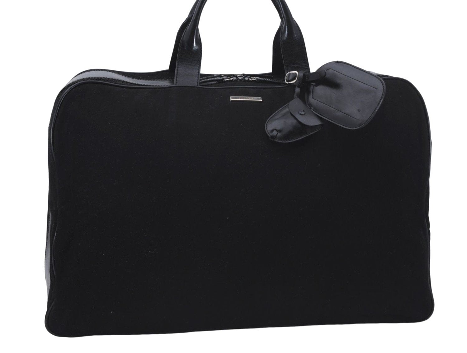 Authentic GUCCI Hand Travel Bag Canvas Leather Black 4883D