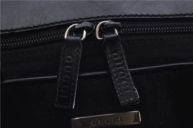 Authentic GUCCI Hand Travel Bag Canvas Leather Black 4883D