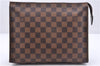 Authentic Louis Vuitton Damier Poche Toilette 26 Cosmetic Pouch N47543 LV 4888E