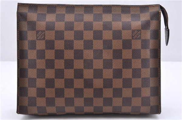 Authentic Louis Vuitton Damier Poche Toilette 26 Cosmetic Pouch N47543 LV 4888E