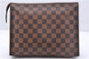 Authentic Louis Vuitton Damier Poche Toilette 26 Cosmetic Pouch N47543 LV 4888E