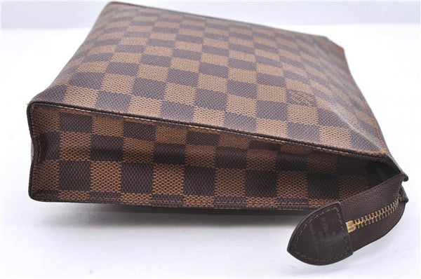 Authentic Louis Vuitton Damier Poche Toilette 26 Cosmetic Pouch N47543 LV 4888E