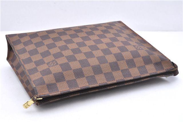 Authentic Louis Vuitton Damier Poche Toilette 26 Cosmetic Pouch N47543 LV 4888E