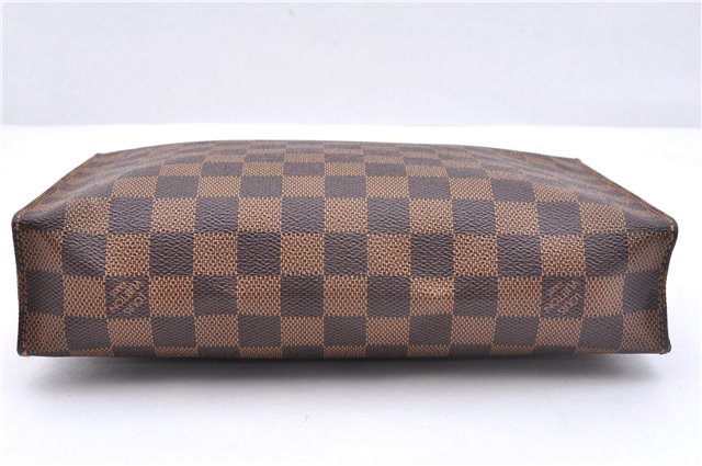 Authentic Louis Vuitton Damier Poche Toilette 26 Cosmetic Pouch N47543 LV 4888E