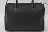 Authentic Christian Dior Trotter Vintage Hand Boston Bag PVC Leather Black 4888I