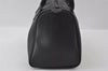 Authentic Christian Dior Trotter Vintage Hand Boston Bag PVC Leather Black 4888I