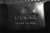 Auth GUCCI Vintage Hand Boston Bag GG PVC Leather 193603 Brown Silver Gray 4890D