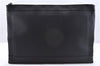 Authentic BALENCIAGA Navy Clip L Clutch Bag Purse Leather 373840 Black 4890E