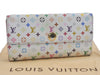 Auth Louis Vuitton Monogram Multicolor Portefeuille Sarah Wallet M93745 LV 4890I