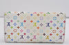 Auth Louis Vuitton Monogram Multicolor Portefeuille Sarah Wallet M93745 LV 4890I