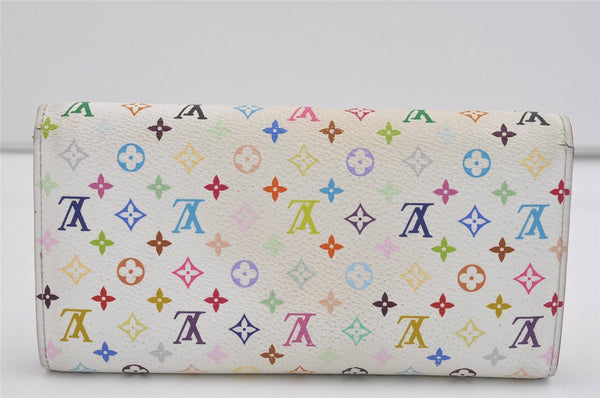 Auth Louis Vuitton Monogram Multicolor Portefeuille Sarah Wallet M93745 LV 4890I