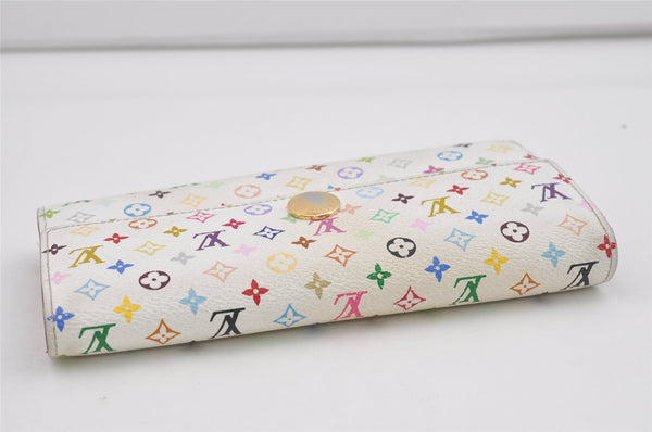 Auth Louis Vuitton Monogram Multicolor Portefeuille Sarah Wallet M93745 LV 4890I