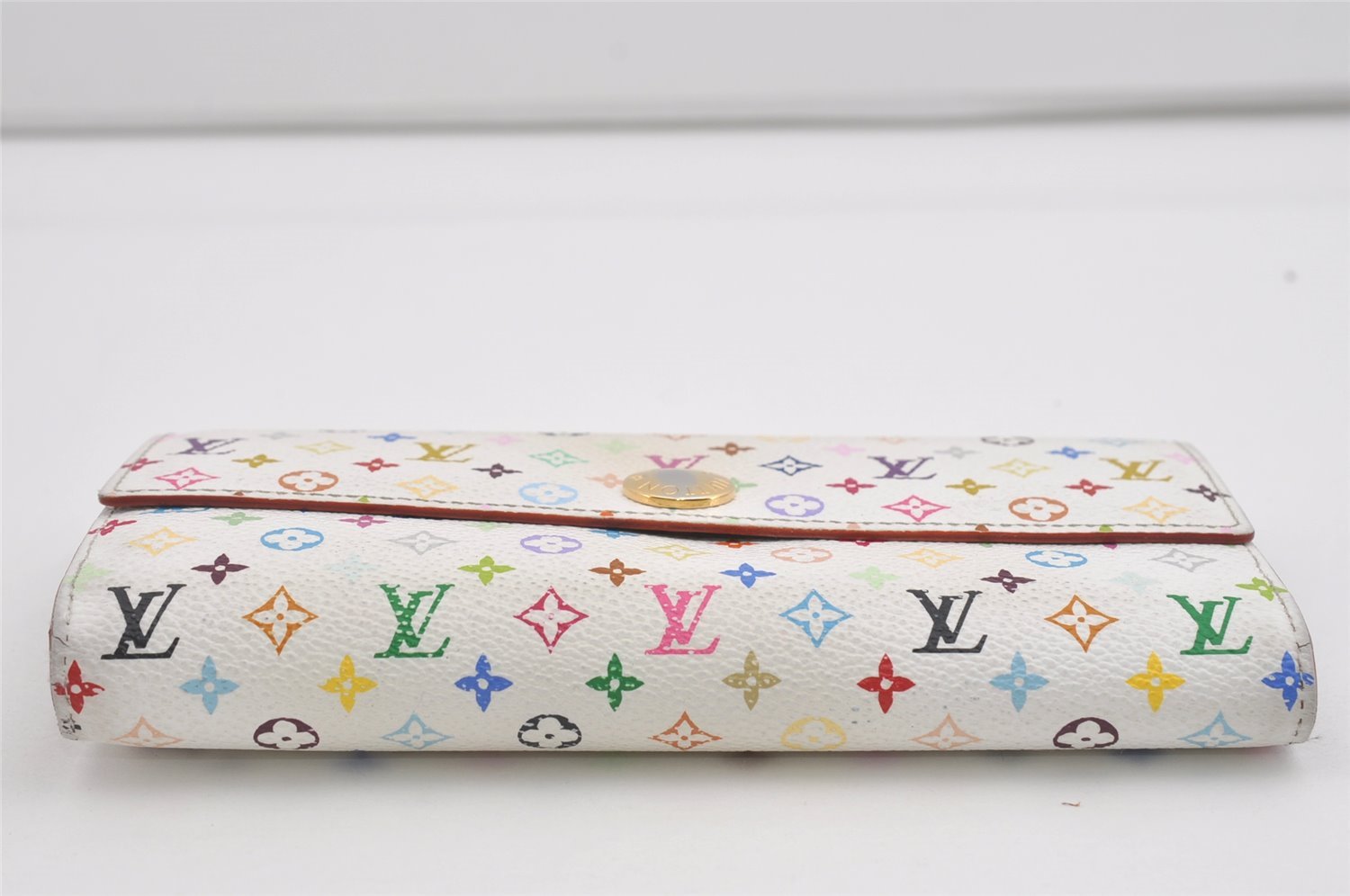 Auth Louis Vuitton Monogram Multicolor Portefeuille Sarah Wallet M93745 LV 4890I