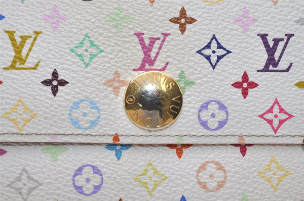 Auth Louis Vuitton Monogram Multicolor Portefeuille Sarah Wallet M93745 LV 4890I