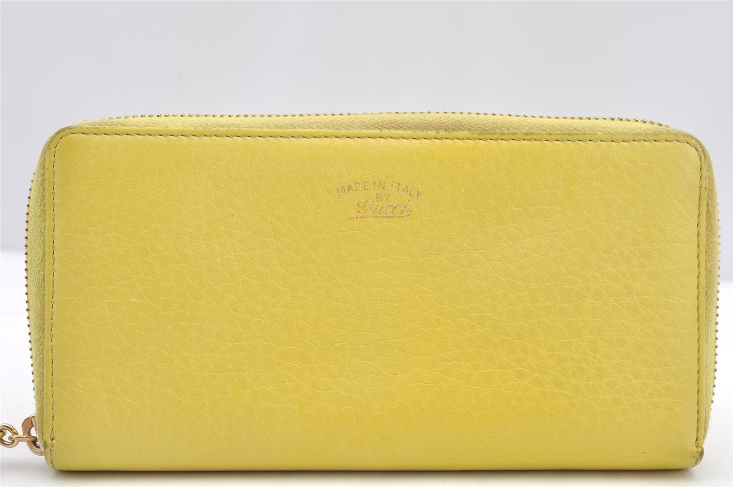 Authentic GUCCI Bamboo Tassel Long Wallet Purse Leather 307984 Yellow 4891I