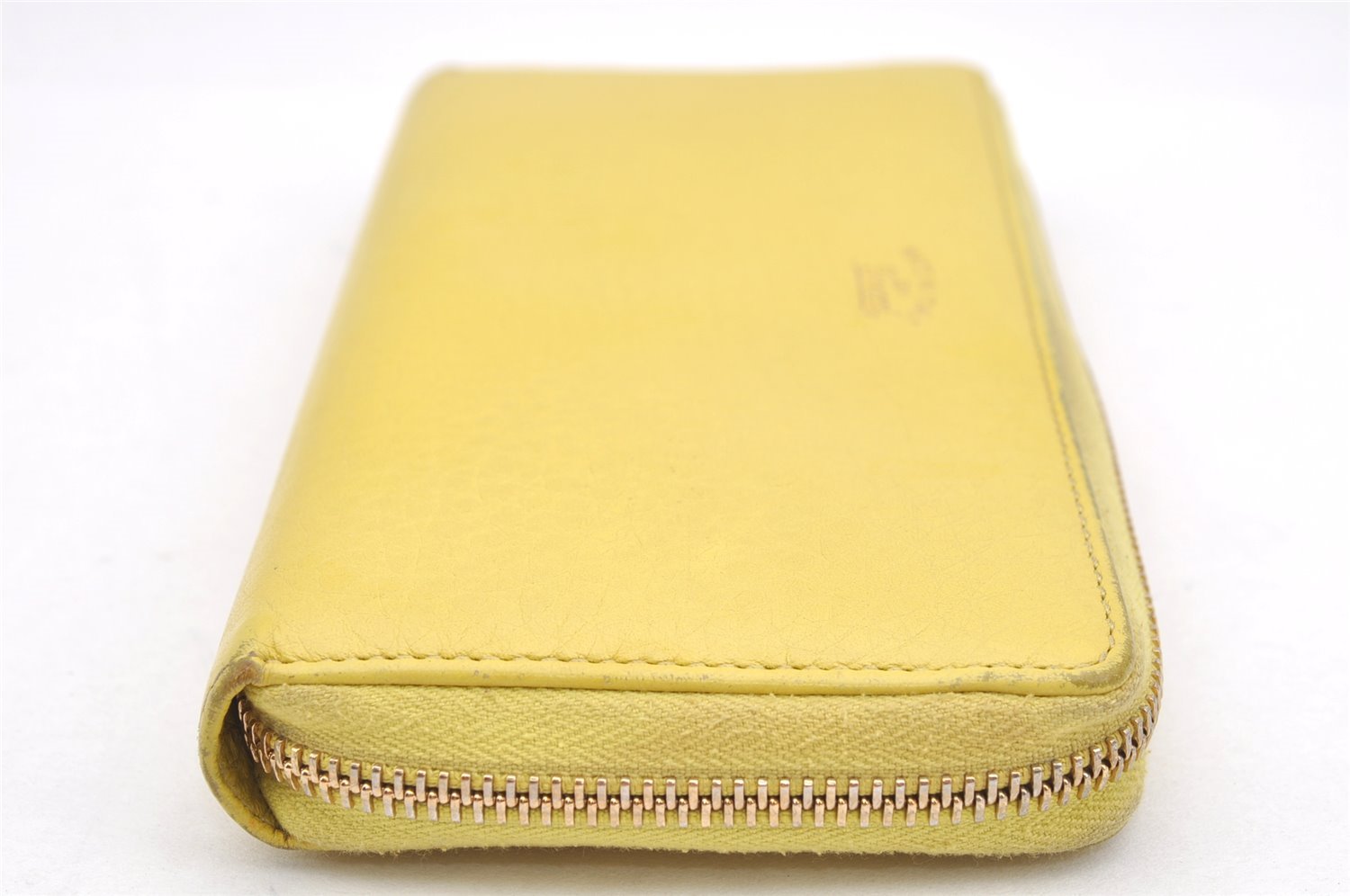 Authentic GUCCI Bamboo Tassel Long Wallet Purse Leather 307984 Yellow 4891I