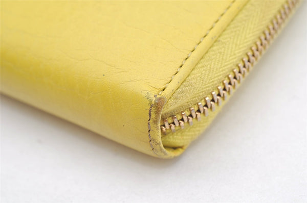 Authentic GUCCI Bamboo Tassel Long Wallet Purse Leather 307984 Yellow 4891I