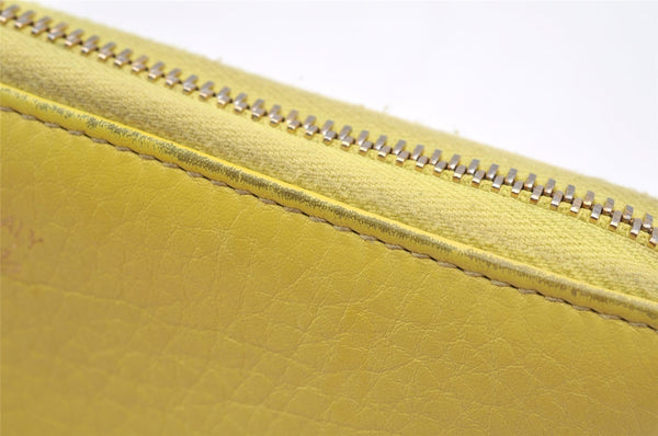 Authentic GUCCI Bamboo Tassel Long Wallet Purse Leather 307984 Yellow 4891I