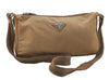 Authentic PRADA Nylon Leather Shoulder Cross Body Bag Purse Beige 4892D