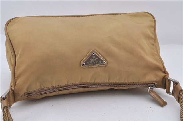 Authentic PRADA Nylon Leather Shoulder Cross Body Bag Purse Beige 4892D