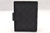 Authentic GUCCI Agenda Notebook Cover Purse GG Canvas Leather 115240 Black 4892I
