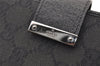 Authentic GUCCI Agenda Notebook Cover Purse GG Canvas Leather 115240 Black 4892I